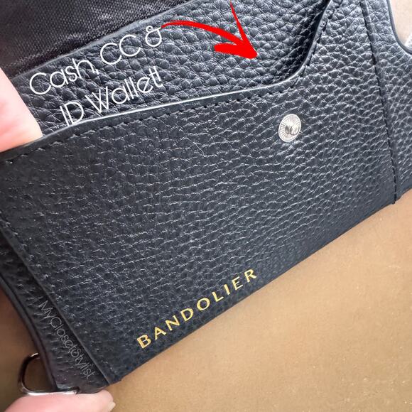 BANDOLIER Black Silver Crossbody 12 ProMax Wallet Case Strap Set NEW! Adjustable - Picture 5 of 6